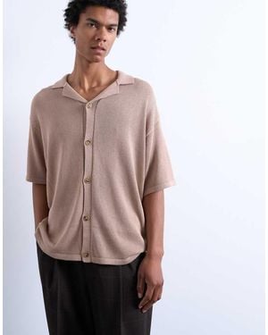 TOPMAN Relaxed Button Through Shirt - Natural
