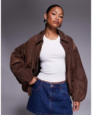 River Island Bubble Hem Bomber Jacket - Grey