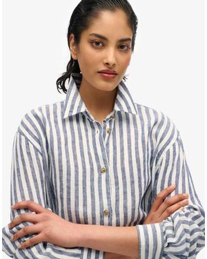 Superdry Casual Linen Boyfriend Shirt - White