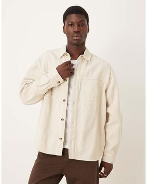 ASOS Oversized Twill Overshirt - Natural