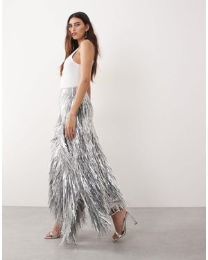 ARRANGE Shard Sequin Maxi Skirt - White
