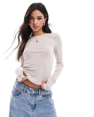 & Other Stories Top Van Mohair En Wolmix Met Lange Mouwen En Duimsgaten - Wit