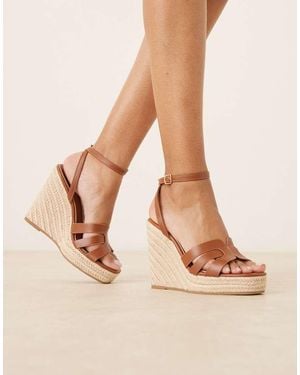 Glamorous Espadrilles Wedge Heeled Sandals - Natural