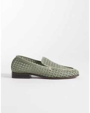 ASOS Mocasines Color Pistacho Con Puntera Redondeada De Tejido Liso Melva De -Verde
