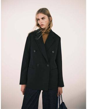 ARKET Relaxed Fit Double-breasted Blazer With Welt Pockets At Front - Black