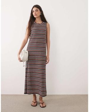 ASOS Textured Maxi Tank Dress With Side Split - Multicolour