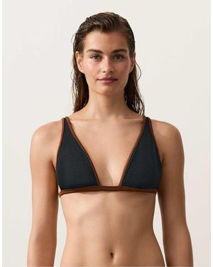 Oysho Bikini Allacciato Al Collo Con Intreccio A Contrasto - Nero