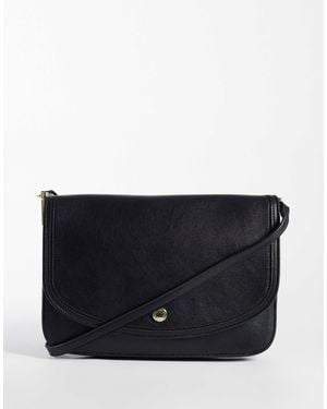 Mango Sac bandoulière classique en imitation cuir - Noir