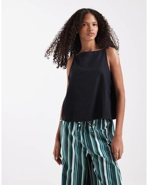 River Island Linen Blend Tank Co-ord - Blue