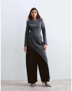 ARRANGE Elegante Asymmetrische Top Met Lange Pasvorm - Grijs