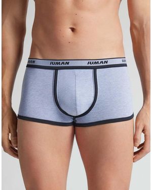Intimissimi Superior Cotton Boxers With Logo - Blue