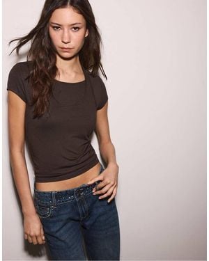 Stradivarius Double-Layer Short Sleeve T-Shirt - Blue