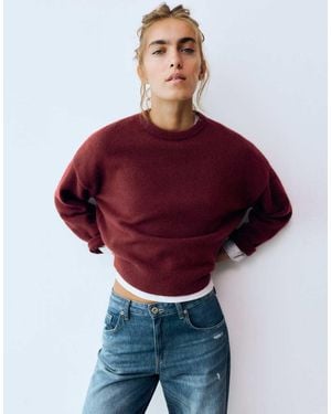 Pull&Bear Maglione Morbido Squadrato - Rosso
