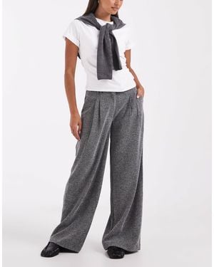 ASOS Tailored Wool Look Relaxed Pants - Gray