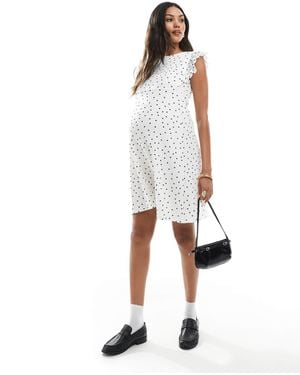 Mama.licious Mamalicious Maternity Ruffle Detail Jersey Knee Dress - White