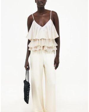 NA-KD Layered Frill Singlet - Natural