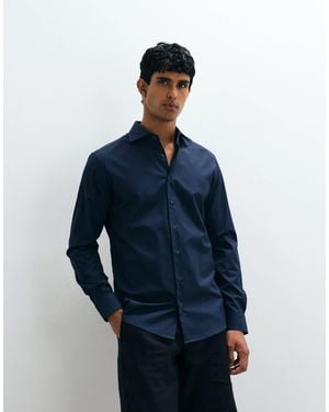 Mango Mnago 100% Cotton Smart Shirt - Blue
