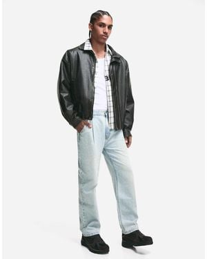 Bershka – locker sitzende jeans - Weiß