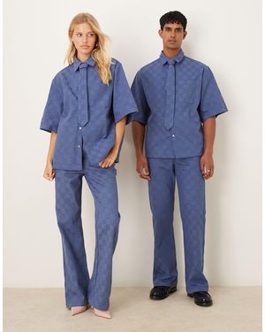 Sister Jane Mens Sister Jane Checkerboard Denim Jeans Co-Ord - Blue