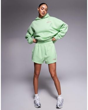 Kaiia Embroidered Logo Sweat Shorts Co-Ord - Green