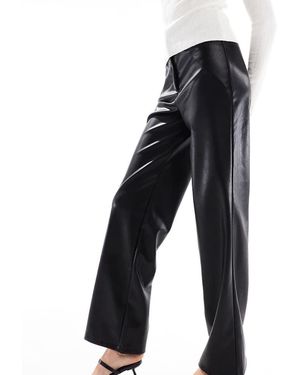 ASOS Asos Design Tall Leather Look Wide Leg Trouser - White