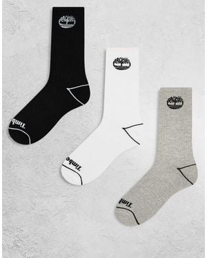 Timberland – bowden tree – 3er-pack voll gepolsterte crew-socken - Mettallic