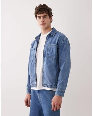 Abercrombie & Fitch – workwear-jeansjacke - Blau