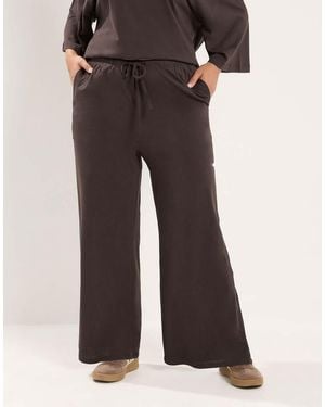 Yours Clothing Jersey Wide Leg Trousers - Black