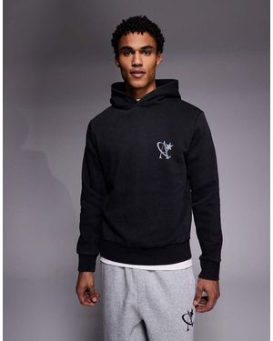 ADPT Felpa Con Cappuccio Oversize Slavato Con Logo A Stella - Blu