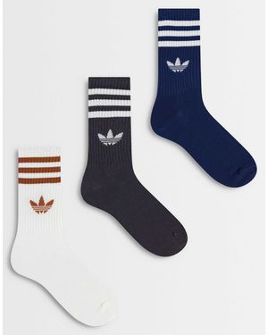 adidas Originals – 3er-pack crew-socken - Blau