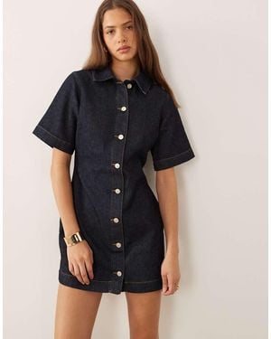ASOS Denim Shirt Mini Dress - Blue