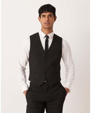 ASOS Chaleco De Traje Ajustado En De - Negro