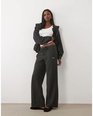Kaiia Jersey Fleece Wide Leg Drawstring Pants - Multicolor