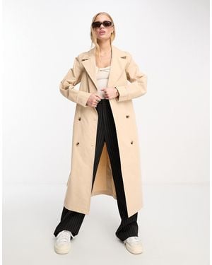 Vila Longline Trench Coat - Natural