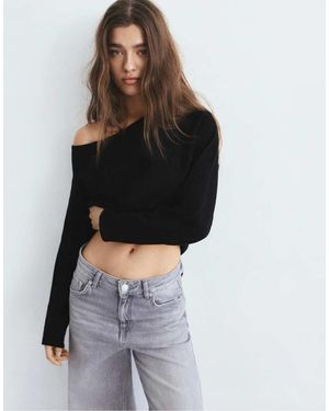 Pull&Bear Asymmetrische Trui - Zwart