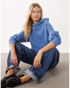 Abercrombie & Fitch Cropped Boxy Hoodie - Blue