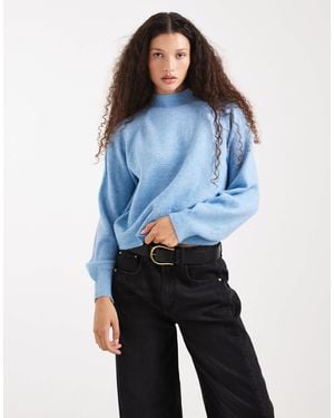 Vero Moda Slouchy High Neck Sweater - Blue