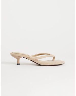 TOPSHOP Axel Flip Flop Mid Heel Sandals - Natural