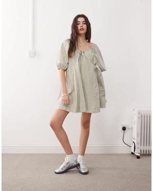 Collusion Smock Dress - Blue