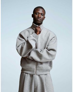 Bershka Zip Sweatshirt - Grey