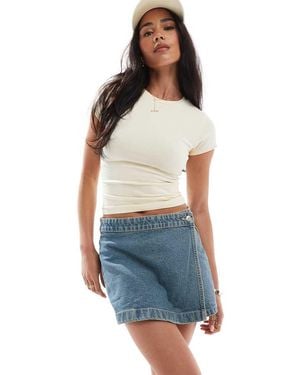 Cotton On Cotton On Asymmetric Wrap Skort - Blue
