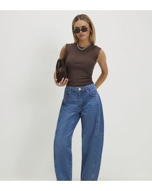 River Island Soft Barrel Leg Jeans - Blue