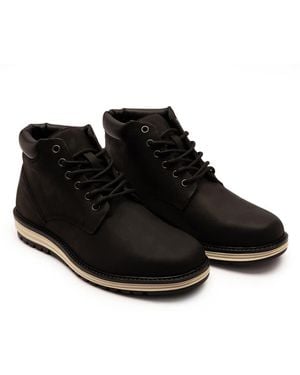 Thomas Crick Wells Leather Chukka Lace-Up Boots - Black