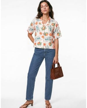 Lovedrobe Lobster & Citrus Print Shirt - Natural