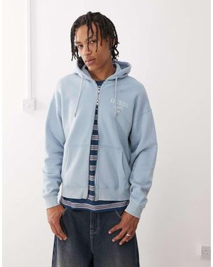 Guess Originals Baker Zip Through Hoodie - Blue