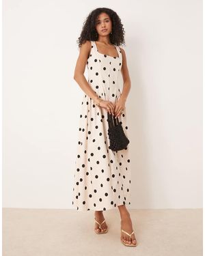 ASOS Corset Seam Detail Maxi Dress - Natural