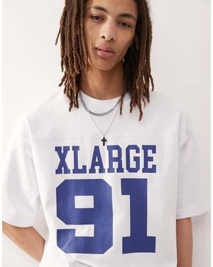 X-Large T-shirt With Oversized Logo And Number 91 Print - White
