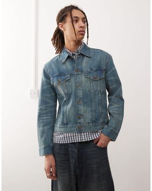 Weekday Veste trucker en jean - moyen délavé - Bleu