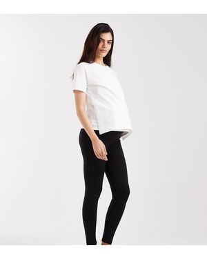Mama.licious Mamalicious Maternity Seamless Active Leggings With Foldable Post-Bump Waistband - White