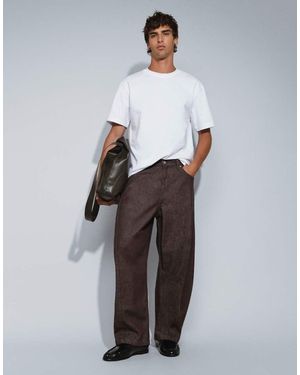 ASOS Jeans Cocoon Lavati Marroni - Grigio